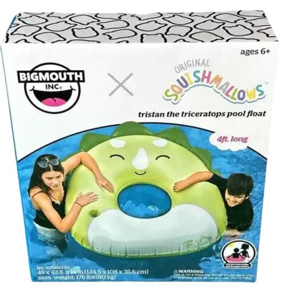 BigMouth Squishmallows Wanda the Watermelon & Tristan the Triceratops Pool Float - Picture 3 of 14